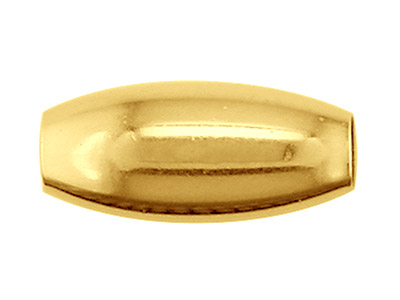 Ovale Perle Aus 9 Kt Gelbgold, 2 Löcher, 3x5mm