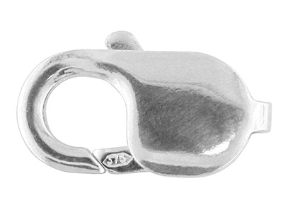 Flache Kettenschließe Ohne Ring 8mm, 9k Weißgold Rhodiniert - Standard Bild - 1