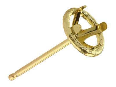 Ohrring Fertig Zur Reifenfassung 4 Zinken, Für 5 MM Stein, 18k Gelbgold, Pro Stück