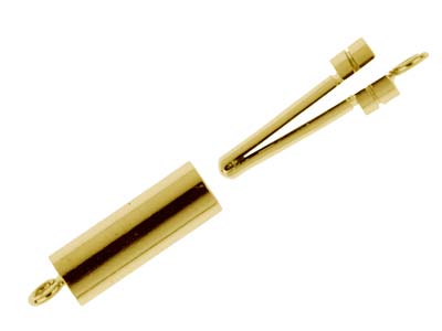 Glatter Zylindrischer Verschluss 12x 3,5mm, 18k Gelbgold. Ref. 07007 - Standard Bild - 2