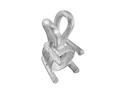 Fassung 4 Fassung Für Runden Stein Von 4 Mm, 18k Weigold Pd 13. Ref. 02085