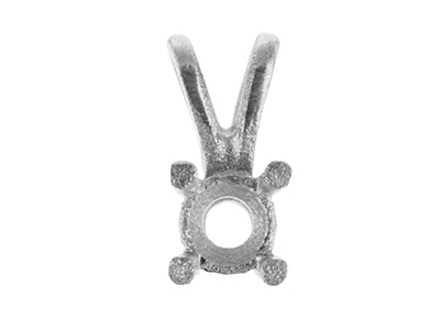 Fassung 4 Fassung Für Runden Stein Von 4 Mm, 18k Weißgold Pd 13. Ref. 02085 - Standard Bild - 4