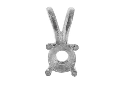 Fassung 4 Fassung Für Runden Stein Von 5 Mm, 18k Weißgold Pd 13. Ref. 02085 - Standard Bild - 4