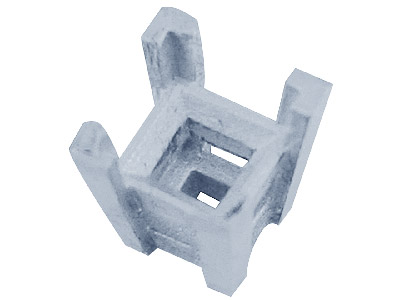 Quadratische Fassung Mit 4 Krappen Für 3 MM Stein, Silber 925