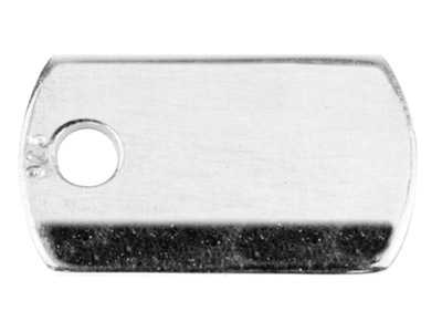 Identitätsmarke 12 X 7 X 0,80 Mm, 925 Silber, Beutel Mit 5 Stück