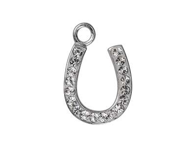 Hufeisenanhänger 12 Mm, 925 Silber Und Kristalle
