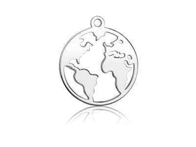Weltkarten-anhänger 20 Mm, Silber 925