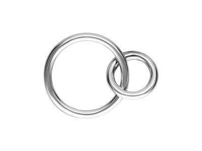 Verschlungene Ringe Aus Sterlingsilber, 10mm Und 6mm