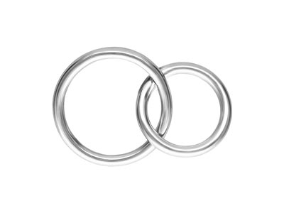 Verbinder Verschlungene Ringe 8 Und10 Mm, Silber 925