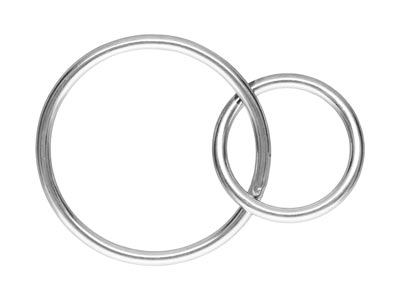 Verschlungene Ringe Aus Sterlingsilber, 15mm Und 10mm