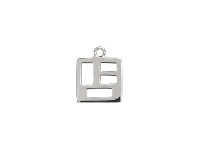 Anhänger Durchbrochenes Quadrat, Geometrische Motive, 10 Mm, 925 Silber