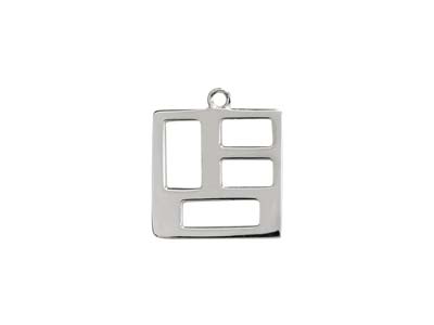 Anhänger Durchbrochenes Viereck, Geometrische Motive, 15 Mm, 925 Silber