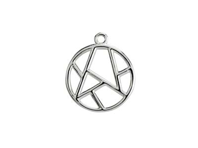 Anhänger Durchbrochener Kreis, Geometrische Motive, 15 Mm, 925er Silber - Standard Bild - 1