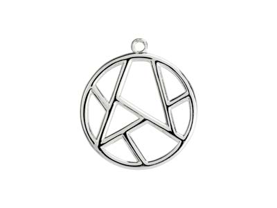 Anhänger Durchbrochener Kreis, Geometrische Motive, 20 Mm, 925er Silber - Standard Bild - 1