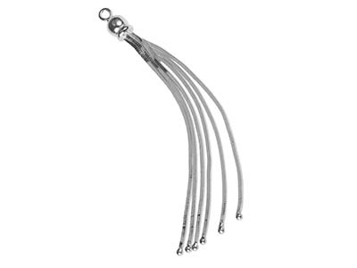 Pompon 6 Stränge Diamantierte Schlangenkette 1,6 MM 55 Mm, Silber 925 - Standard Bild - 2
