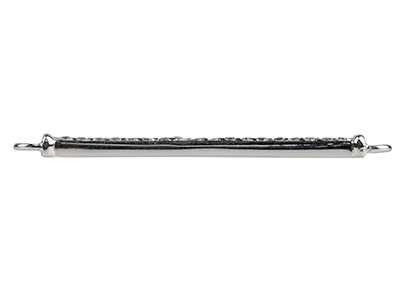 Zwischenteil Steg Mit Zirkonen 38 Mm, Silber 925 - Standard Bild - 2