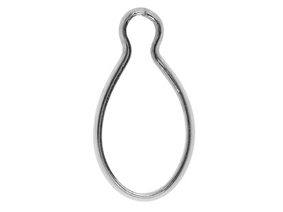 Anhänger Mit Geschlossener Fassung,ovale Form 6x4 Mm, 925er Silber, B Eutel Mit 5 Stück - Standard Bild - 2