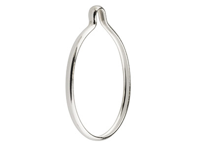Ovaler, Geschlossener Anhänger 14x10 Mm, 925er Silber, 5er Pack