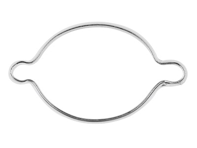 Geschlossener Zargenverbinder, Ovale Form, 10 X 8 Mm, 925er Silber, 5er Pack - Standard Bild - 2