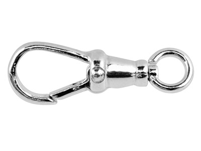 Drehbarer Karabinerverschluss Mit Offenem Ring 23 Mm, 925 Silber