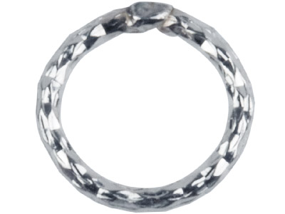 Geschlossener Diamantgeschliffener Spitzenring 7 Mm, Silber 925, Beutel Mit 10 Stück - Standard Bild - 1