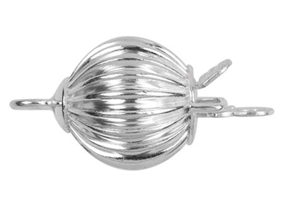 Unverlierbarer Verschluss, Geriffelte Kugel 6mm, 925er Silber