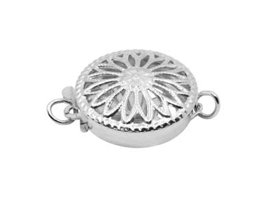 Fantasieschließe Flach Rund 12 Mm, Silber 925 - Standard Bild - 2