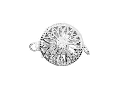 Fantasieschließe Flach Rund 12 Mm, Silber 925 - Standard Bild - 3
