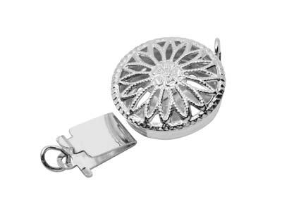 Fantasieschließe Flach Rund 12 Mm, Silber 925 - Standard Bild - 4