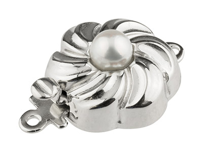Verschluss Blume 12 MM Mit Zuchtperle, Silber 925