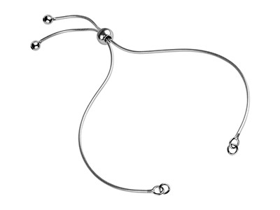 Verstellbarer Kugelverschluss Und Schlangenketten-armbandteil Aus Sterlingsilber