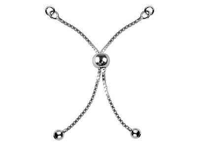 Verstellbarer Kugelverschluss Und Venezianerketten-schmuckteil Aus Sterlingsilber