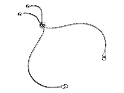 Verstellbarer Kugelverschluss Und Venezianerketten-armbandteil Aus Sterlingsilber