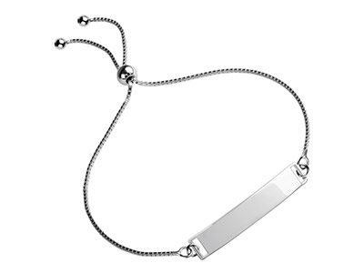 Verstellbarer Kugelverschluss Und Venezianerketten-armbandteil Aus Sterlingsilber - Standard Bild - 2