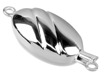 Olive-verschluss 22 Mm, 2 Rillen, 925er Sterling Silber