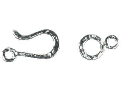 Haken Und Ringverschluss Aus Sterlingsilber, Strukturiert, 23mm Haken, 15mm Ringverschluss