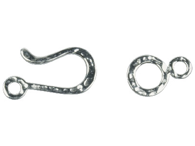 Verschlu Mit 23 MM Haken Und 15 Mmring, 925er Silber, Texturiert