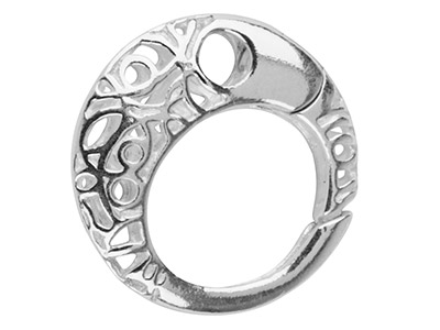 Filigraner Unsichtbarer Runder Verschluss 20mm, 925er Silber. Ref. 28028