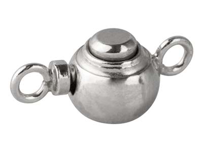 7 MM Runder Verschluss Mit Druckknopf, 925er Silber - Standard Bild - 2