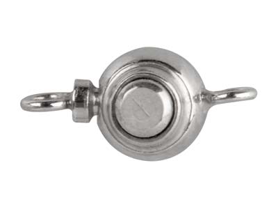 7 MM Runder Verschluss Mit Druckknopf, 925er Silber - Standard Bild - 4