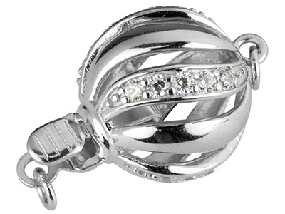 Kugelschliee 12 Mm, 925er Silber Mit Zirkonen