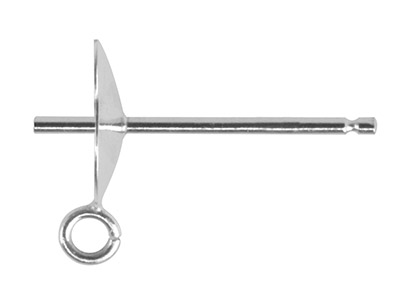 Kappe-stift 3 MM Mit Ring, Silber 925, Beutel Mit 5 Paaren - Standard Bild - 2