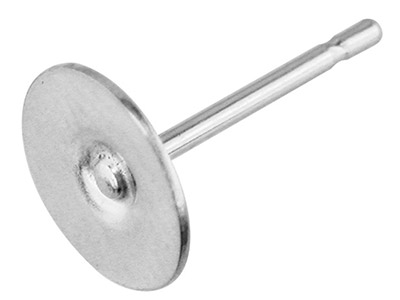 Stift Mit Flachem Ende 9 Mm, Silber925, Paket Mit 5 Paaren - Standard Bild - 1