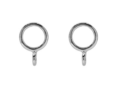 Kreis Mit Lebensbaum Und Ring Aus Sterlingsilber, Ohrringe, 6 mm, 2er-pack - Standard Bild - 2