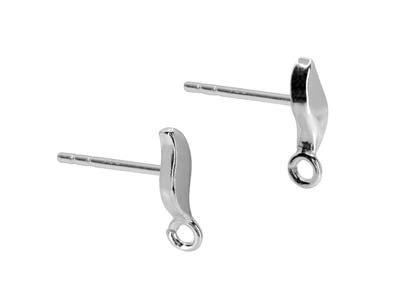 Blattstift 5 Mm, Mit Ring, 925 Silber, Pro Paar - Standard Bild - 2