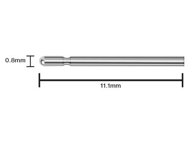 Stengel Für Ohrring-verschluss 11,1x 0,80 Mm, 925er Silber, Beutel 10 Paar - Standard Bild - 3