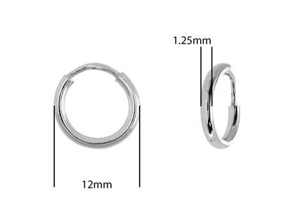 Creole 12 Mm, 925 Silber, Pro Paar - Standard Bild - 2