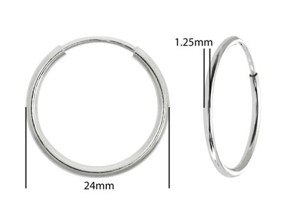Kreole 24 Mm, 925 Silber, Paar - Standard Bild - 2