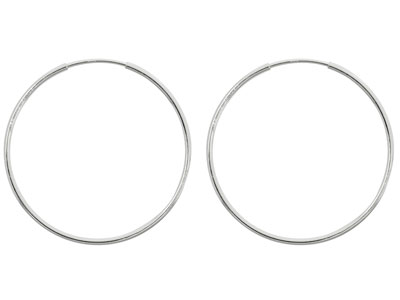 Kreolen 38 Mm, 925er Silber, Pro Paar