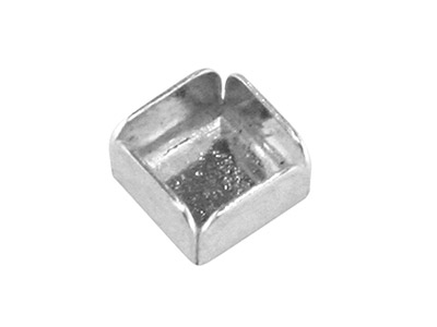 Cabochonhalter Quadratisch 6 Mm, 925er Silber, Packung Zu 6 - Standard Bild - 1